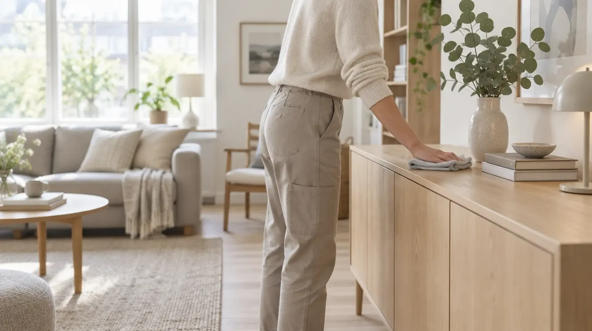 Siisti olohuone omakotitalossa